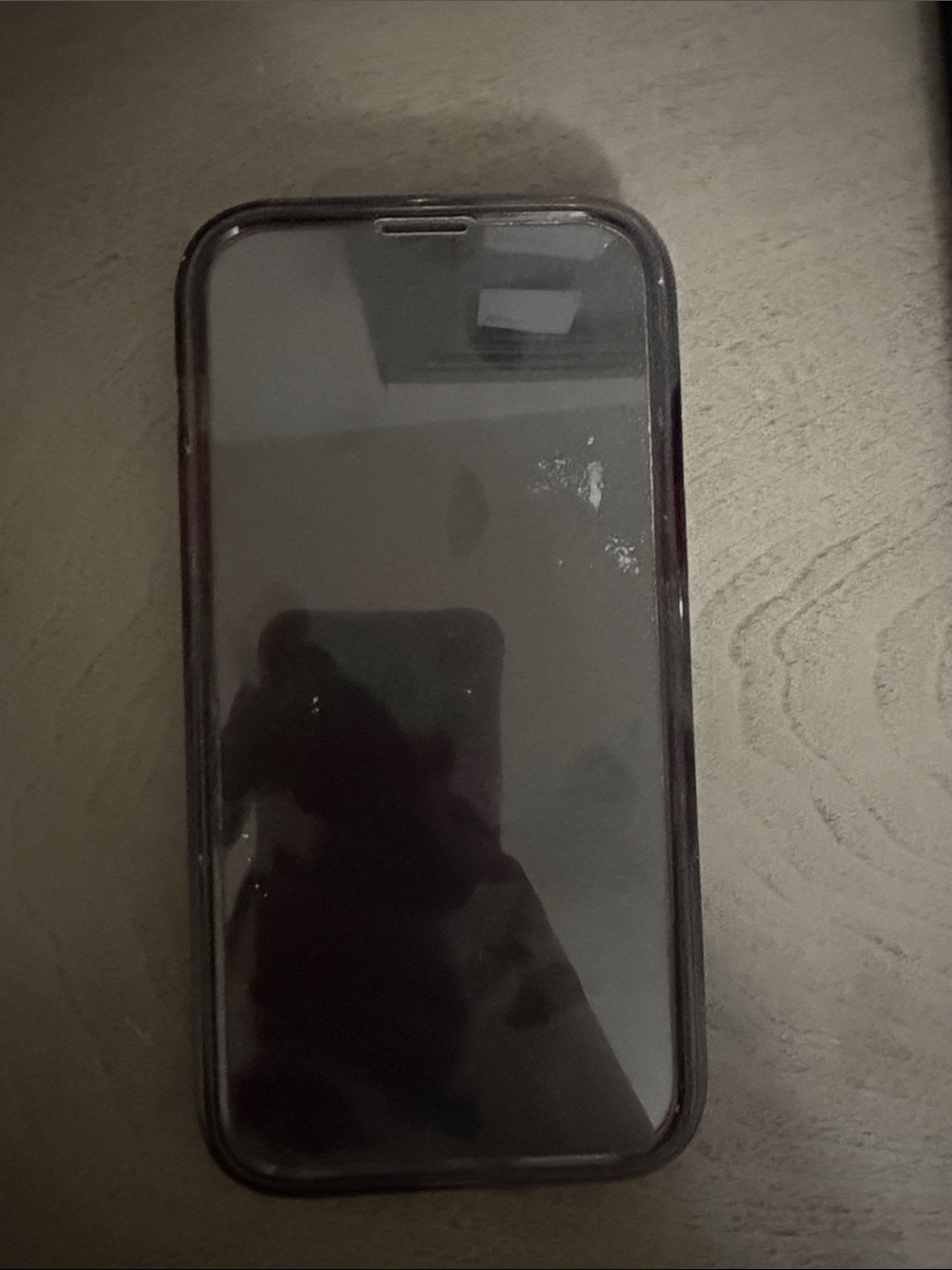 Smartphone with Dark Purple/Black Protective Case
